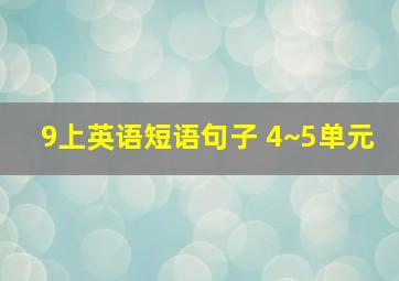 9上英语短语句子 4~5单元